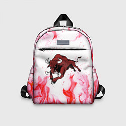 Детский рюкзак Бык на красном огне, цвет: 3D-принт