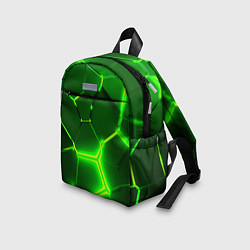 Детский рюкзак 3D ПЛИТЫ НЕОН NEON GREEN HEXAGON РАЗЛОМ, цвет: 3D-принт — фото 2