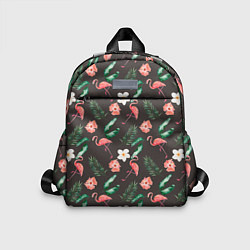 Детский рюкзак Фламинго и цветы паттерн, цвет: 3D-принт