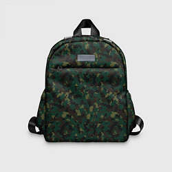 Детский рюкзак Тёмно-Зелёный Сеточный Камуфляж, цвет: 3D-принт