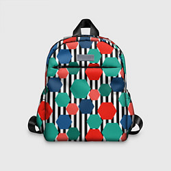 Детский рюкзак Геометрический разноцветный узор, цвет: 3D-принт