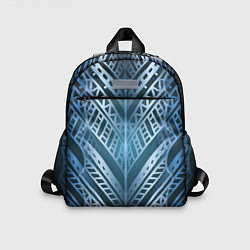 Детский рюкзак Неоновый абстрактный узор Синий и голубой неон на, цвет: 3D-принт