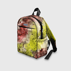 Детский рюкзак Абстракция Гранж Желтый и бордовый, цвет: 3D-принт — фото 2