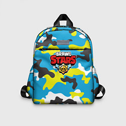 Детский рюкзак Brawl Stars Камуфляж Небесно-Синий, цвет: 3D-принт