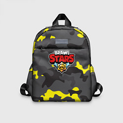 Детский рюкзак Brawl Stars Камуфляж Жёлто-Серый, цвет: 3D-принт