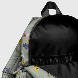 Детский рюкзак Простой цветочный принт на зеленом фоне, цвет: 3D-принт — фото 2