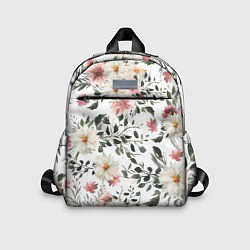 Детский рюкзак Цветы Акварельно-Белые
