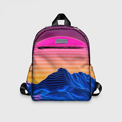 Детский рюкзак Vaporwave Mountains Психоделика Неон