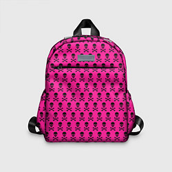 Детский рюкзак Розовый фон с черепами паттерн, цвет: 3D-принт