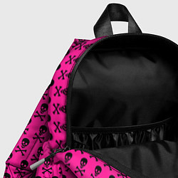 Детский рюкзак Розовый фон с черепами паттерн, цвет: 3D-принт — фото 2