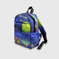 Детский рюкзак Геометрический фрактальный неоновый паттерн Geomet, цвет: 3D-принт — фото 2