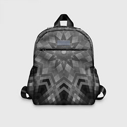 Детский рюкзак Серый геометрический орнамент-калейдоскоп, цвет: 3D-принт