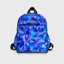 Детский рюкзак СИНЕ-ГОЛУБЫЕ полигональные кристаллы, цвет: 3D-принт