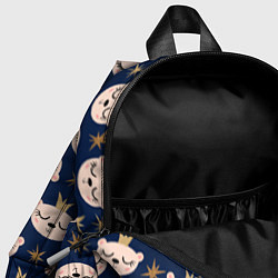 Детский рюкзак Белые медвежата в коронах со звездами, паттерн, цвет: 3D-принт — фото 2