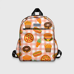 Детский рюкзак PIZZA DONUT BURGER FRIES ICE CREAM pattern