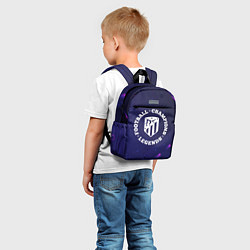 Детский рюкзак Символ Atletico Madrid и круглая надпись Football, цвет: 3D-принт — фото 2