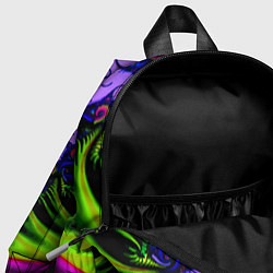 Детский рюкзак Разноцветная неоновая спираль Абстракция Multicolo, цвет: 3D-принт — фото 2