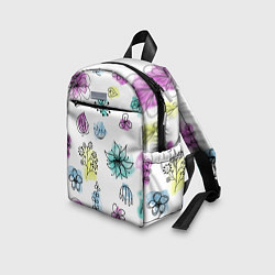 Детский рюкзак Абстрактные цветы на акварельном фоне, цвет: 3D-принт — фото 2