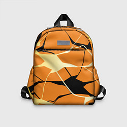Детский рюкзак Абстрактные полосы на оранжевом фоне, цвет: 3D-принт