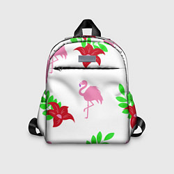 Детский рюкзак Розовый фламинго с цветами
