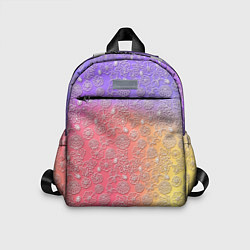 Детский рюкзак Белые цветы на цветном фоне, цвет: 3D-принт