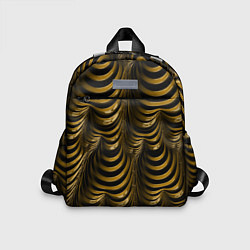 Детский рюкзак Черная с золотым оптическая иллюзия Абстракция