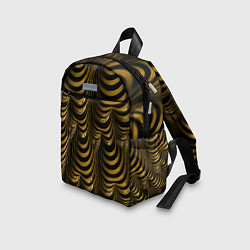 Детский рюкзак Черная с золотым оптическая иллюзия Абстракция, цвет: 3D-принт — фото 2