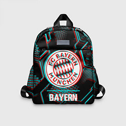 Детский рюкзак Bayern FC в стиле Glitch на темном фоне, цвет: 3D-принт