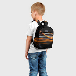 Детский рюкзак Волнообразные линии неона - Оранжевый, цвет: 3D-принт — фото 2