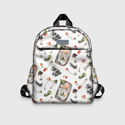 Детский рюкзак Узор Грибы и Корзины, цвет: 3D-принт