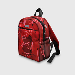 Детский рюкзак Неоновые закрученные фонари - Красный, цвет: 3D-принт — фото 2