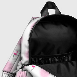 Детский рюкзак Фламинго и круги на белом фоне, цвет: 3D-принт — фото 2