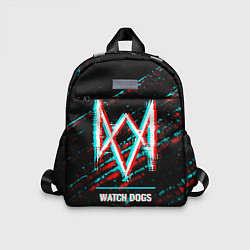 Детский рюкзак Watch Dogs в стиле Glitch Баги Графики на темном ф, цвет: 3D-принт