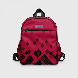 Детский рюкзак Геометрический узор в красно-черных тонах, цвет: 3D-принт