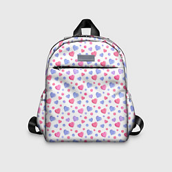 Детский рюкзак Милые карамельки-сердечки на белом, цвет: 3D-принт