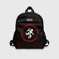 Детский рюкзак Символ Portal и краска вокруг на темном фоне