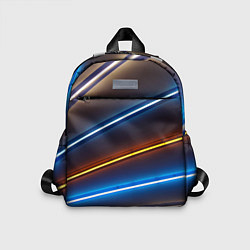Детский рюкзак Неоновые фонари на линиях - Голубой и оранжевый