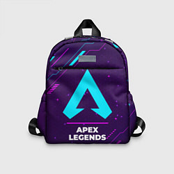 Детский рюкзак Символ Apex Legends в неоновых цветах на темном фо, цвет: 3D-принт
