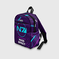 Детский рюкзак Символ Mass Effect в неоновых цветах на темном фон, цвет: 3D-принт — фото 2
