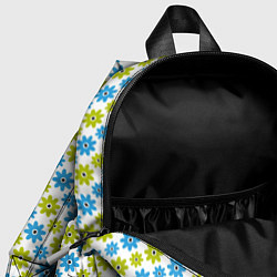 Детский рюкзак Зеленые и синие цветочки, цвет: 3D-принт — фото 2