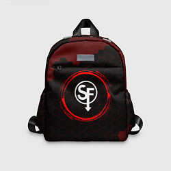 Детский рюкзак Символ Sally Face и краска вокруг на темном фоне, цвет: 3D-принт