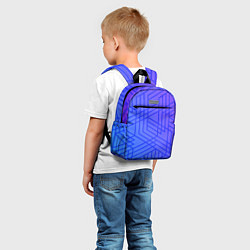 Детский рюкзак Синий градиент geometry, цвет: 3D-принт — фото 2