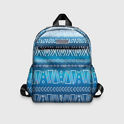 Детский рюкзак Узор в стиле бохо на синем фоне, цвет: 3D-принт