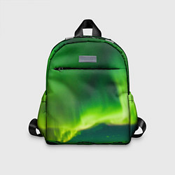 Детский рюкзак Абстрактное полярное сияние - Зелёный, цвет: 3D-принт