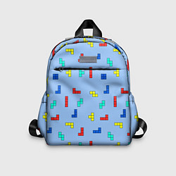 Детский рюкзак Тетрис на голубом фоне, цвет: 3D-принт