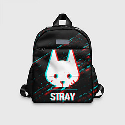Детский рюкзак Stray в стиле glitch и баги графики на темном фоне, цвет: 3D-принт