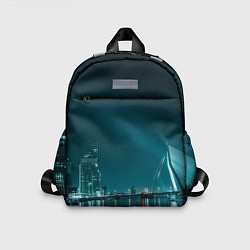 Детский рюкзак Неоновый мост и город - Светло-синий, цвет: 3D-принт