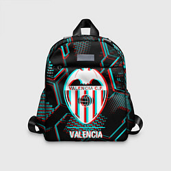 Детский рюкзак Valencia FC в стиле glitch на темном фоне, цвет: 3D-принт