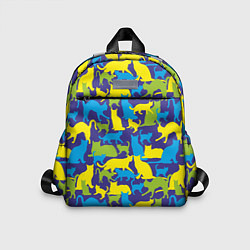 Детский рюкзак Синий кошачий камуфляж, цвет: 3D-принт
