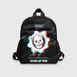 Детский рюкзак Gears of War в стиле glitch и баги графики на темн, цвет: 3D-принт